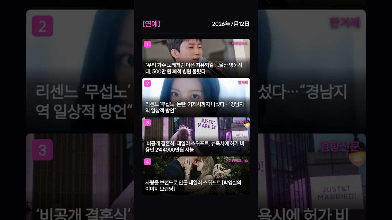 [속보뉴스요약]2026年07月12日