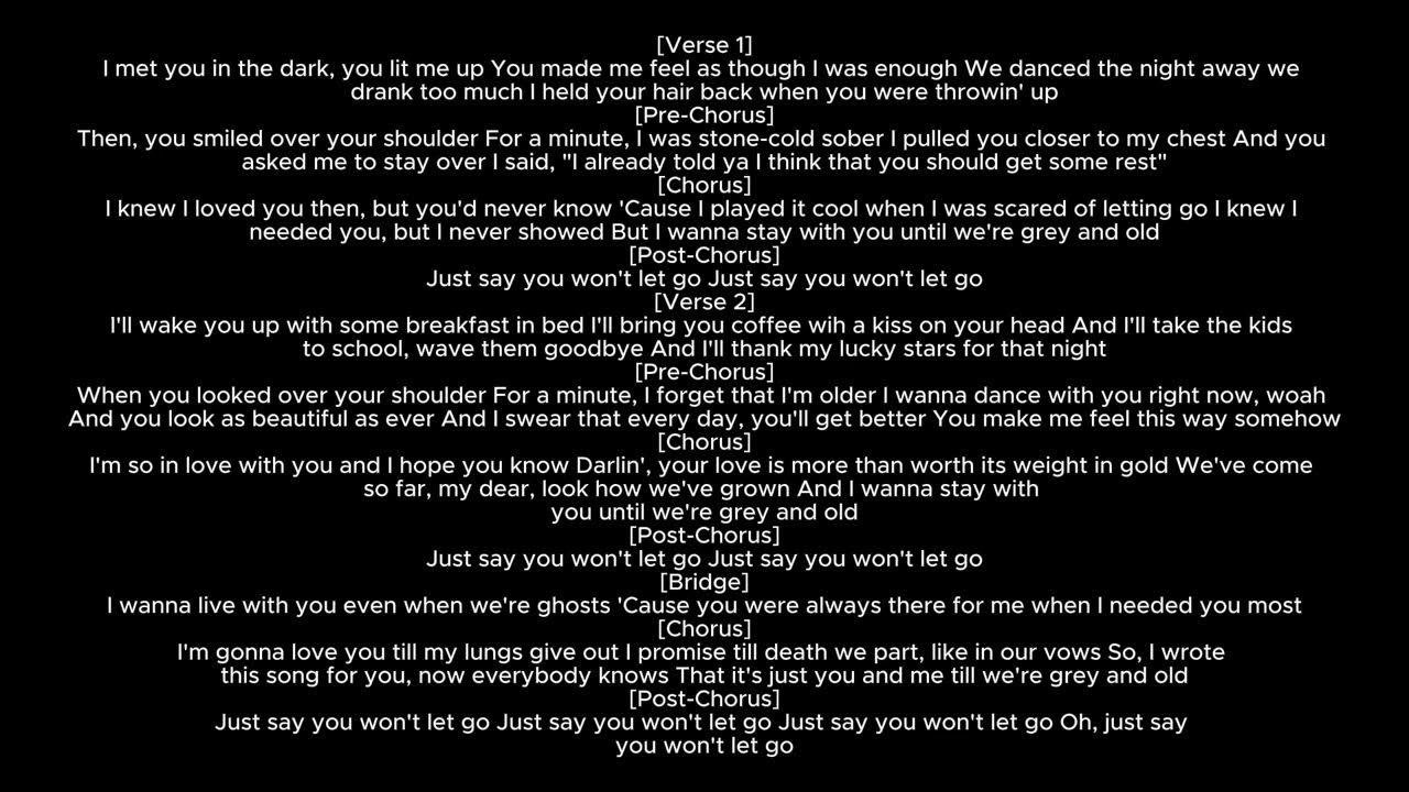 Won T Let Go Lyrics Juice Wrld James Arthur - Say You Won't Let Go (Lyrics) - YouTube