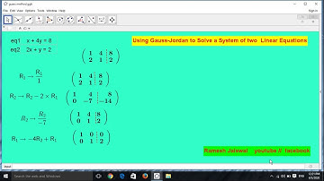 Using Gauss-Jordan to Solve a System of Two Linear Equations using GeoGebra by Ramesh  Jaiswal