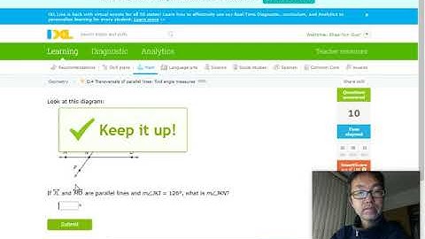 IXL: Geometry D4: Transversals of Parallel Lines: Find Angle Measures