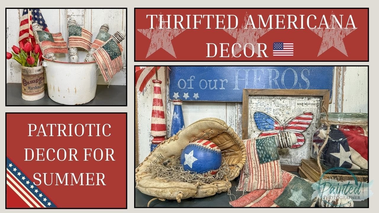 Patriotic Thrift Flip using DIY Paint and IOD Stamps