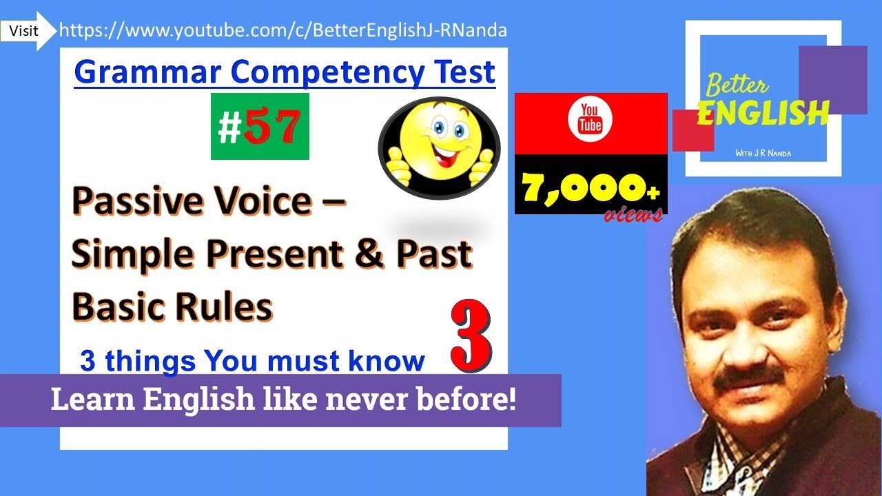 Grammar Competency Test on Passive Voice Basic Rules (Simple Present & Past)