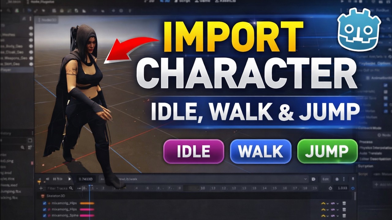 Godot Multiple Mixamo Animations – Import Character with Idle, Walk ...