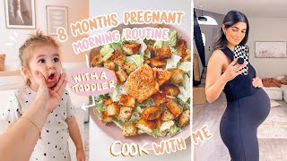 my daily routine while 8 MONTHS PREGNANT + making my famous ceasar salad recipe!