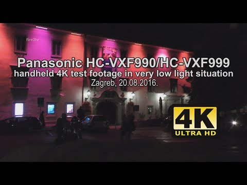Panasonic HC-VXF990 (HC-VXF999) handheld 4K test footage in very low light situation