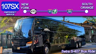 NJ Transit 107SX Bus Ride (NJT Rail Strike Service): Setra S407