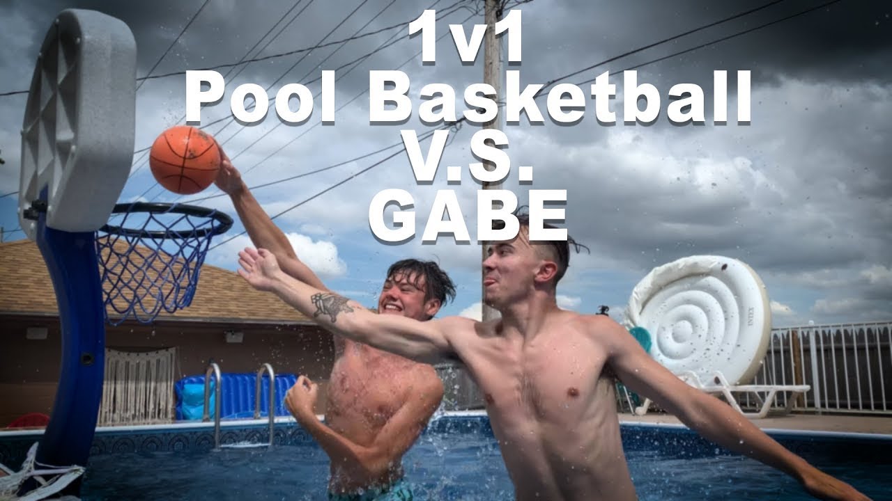 HE GOT INJURED?! 😳 1v1 swimming pool basketball 🍿