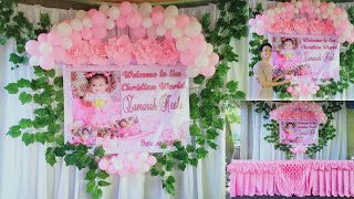 Simple Christening and Birthday Decoration at Home