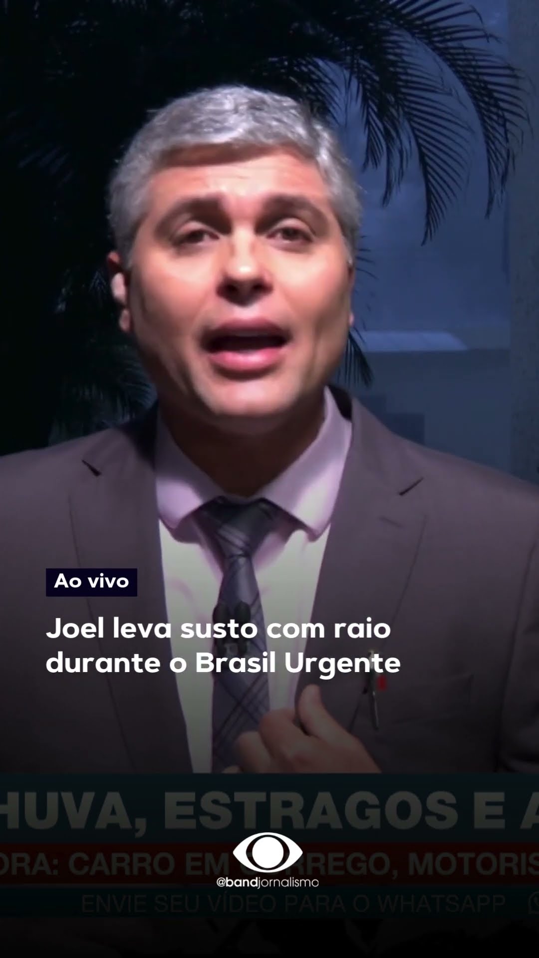 Joel Datena leva susto com raio durante o Brasil Urgente #shorts