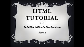 HTML Tutorial Part-9.a