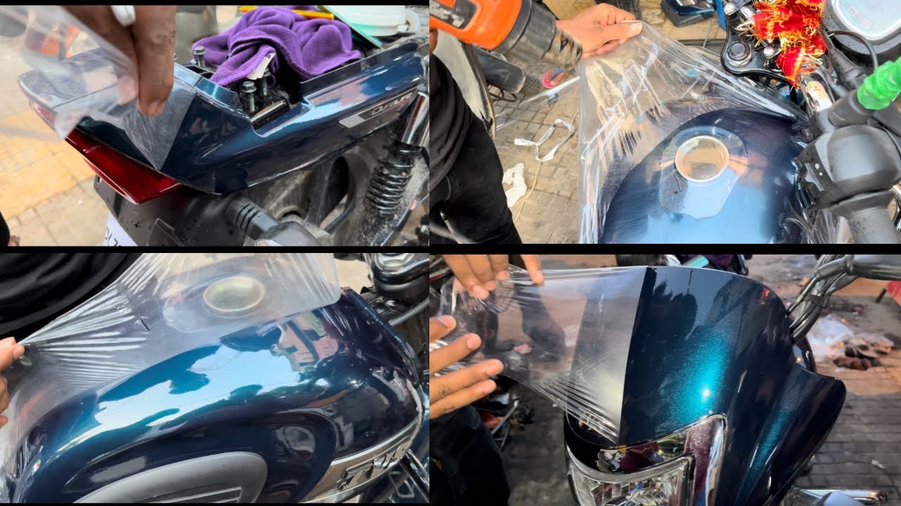Tvs Radeon Lamination PPF installation | tvs Radeon modification - YouTube