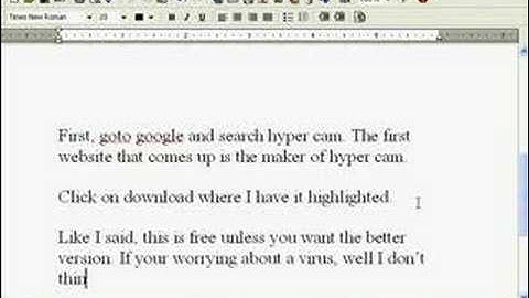 How to make videos with hyper cam pt 1
