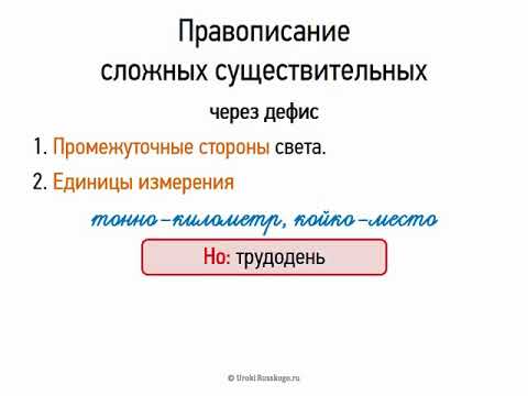 Правописание сложных имен существительных видеоурок