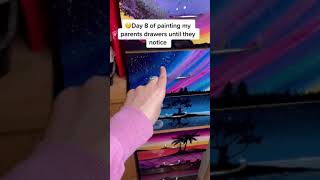 Day 8 of ✨painting✨ my parents drawers until they notice🤫*almost got caught*💀 | DANIA (#Shorts)