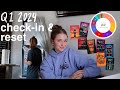 Quarterly reset 2024 vol 1  goals checkin financial review reading recap apartment clean 