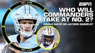 Drake Maye or Jayden Daniels: Who should the Commanders take a No. 2? | NFL Live