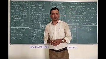 VBPU college RAICHUR. boolean algebra: video 2: logical operators & basic gates. PUC 2
