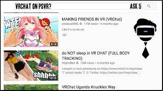 Will VRchat Ever Come To PSVR? | Ask 5 -