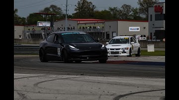 Tesla Model 3 vs Evo 8 at Mid Ohio Gridlife