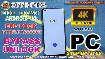 OPPO F19S FRP Bypass |Android 13 | Without  PC | 100% Working Method step By step Guide