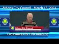 Athens City Council Update - March 18, 2024