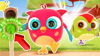 Hophop, a coruja, aprende a atravessar a rua! 🦉 Cante com Hophop, a coruja! Desenho animado infantil