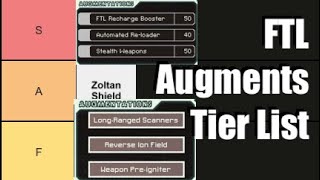 FTL: Faster Than Light - Augment Tier List - MOST OP AUGMENTS IN THE GAME