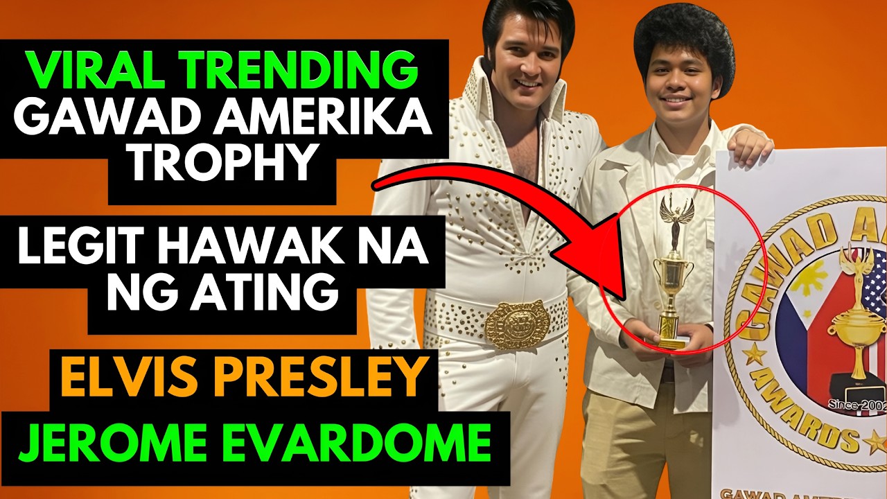 ELVIS NG PINAS JEROME Trophy ng Gawad Amerika Award Natangap na #jeromeevardome #elvispresley