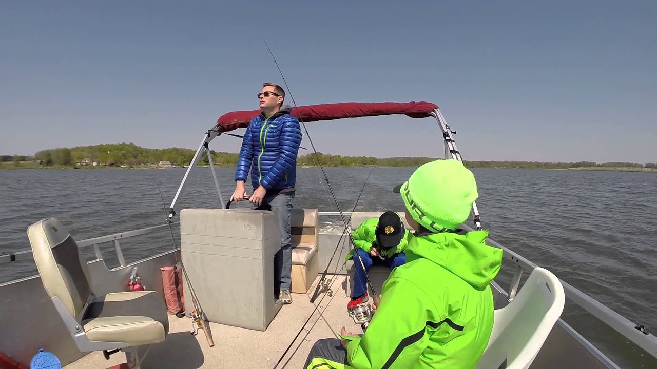 Shabbona Lake State Park Illinois Fishing on a 6 Man Pontoon Boat YouTube