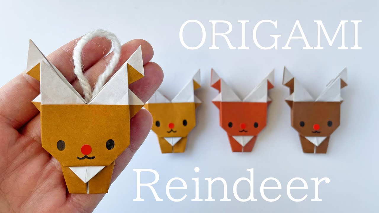 クリスマス折り紙 １枚でトナカイの折り方音声解説付 X Mas Origami Reindeer Tutorial たつくり Youtube