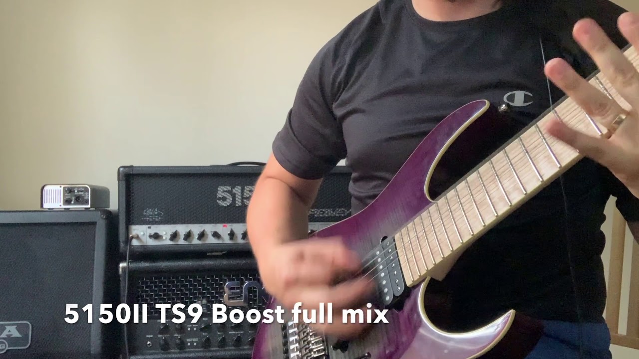 Peavey 5150II No boost vs boosted with Fortin Grind vs Boosted with TS9