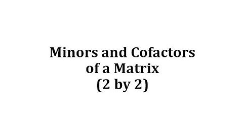Find the Minors and Cofactors of a 2 by 2 Matrix