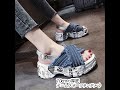 厚底 7.0cmデニムスポーツサンダル