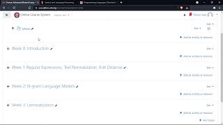 Moodle (OCS) course structuring and Syllabus composing basics