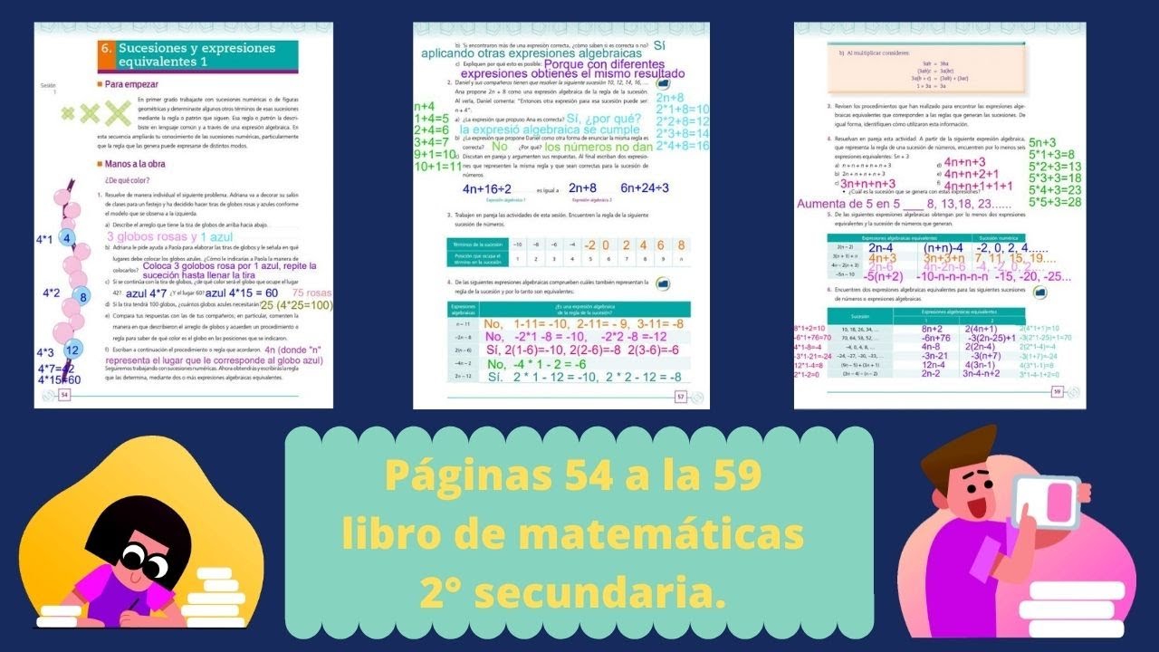 Páginas 54 a la 59 matematicas 2° de secundaria - YouTube