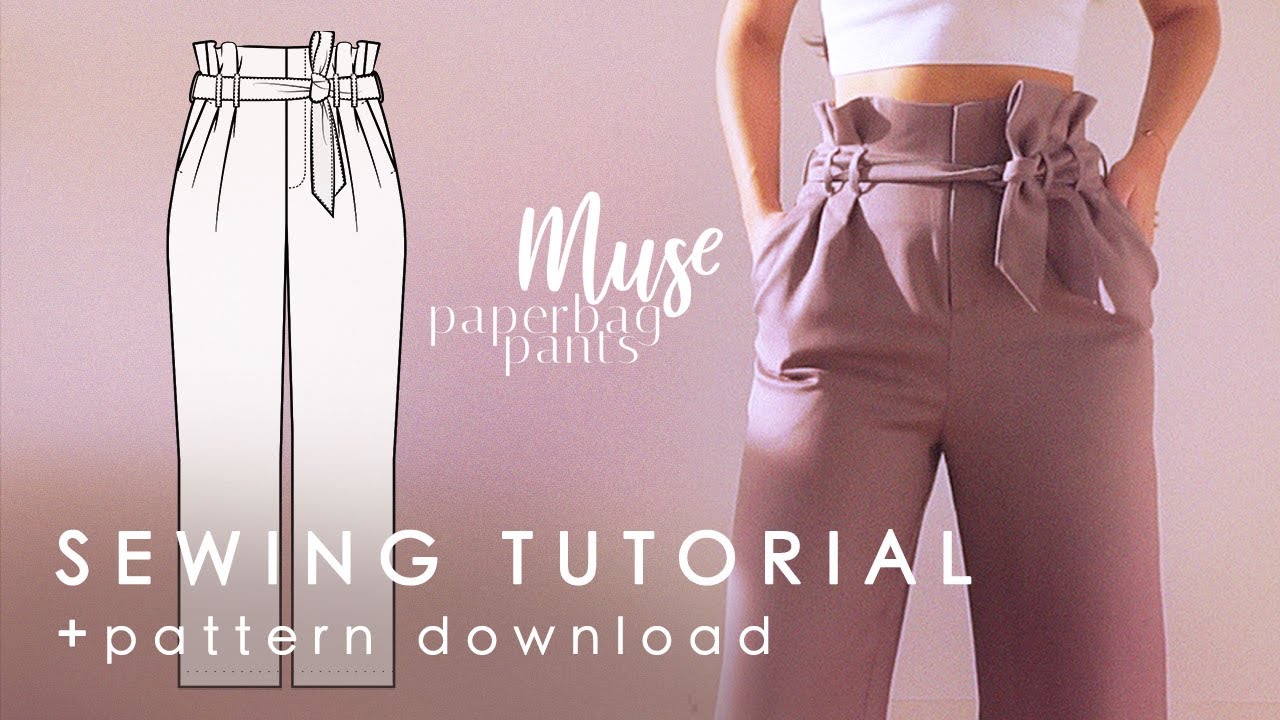 Paperbag Style Pants Sewing Tutorial + Pattern Download, Muse Paperbag Pants