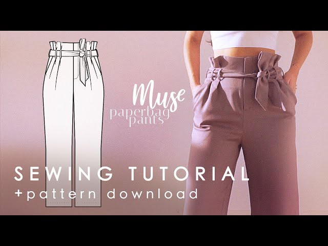 Paperbag Style Pants Sewing Tutorial + Pattern Download