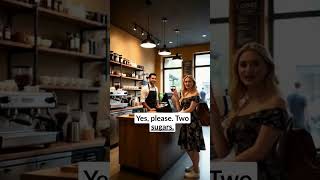 Daily English Conversation Coffee Shop Edition ☕ #englishlearning #shorts
