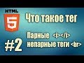 HTML что такое тег. Парные, непарные теги. Тег i. Тег br. HTML5 для начинающих. Урок#2