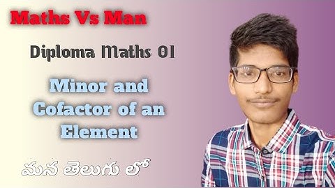 Minor and Cofactor of Matrix In Telugu || Maths Vs Man