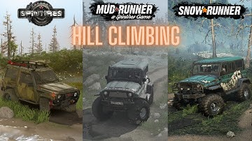 Spintires vs MudRunner vs SnowRunner | Hill Climb Physics comparison