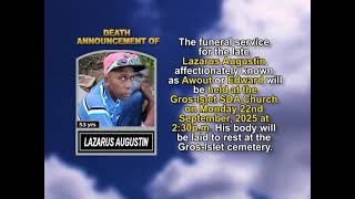 Lazarus Augustin ~ Short Obituary