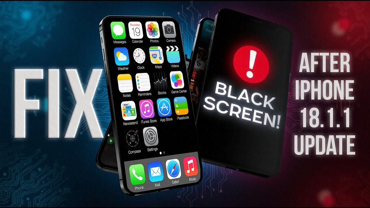 How To Fix Black Screen On iPhone | IOS 18.1.1 Update - YouTube