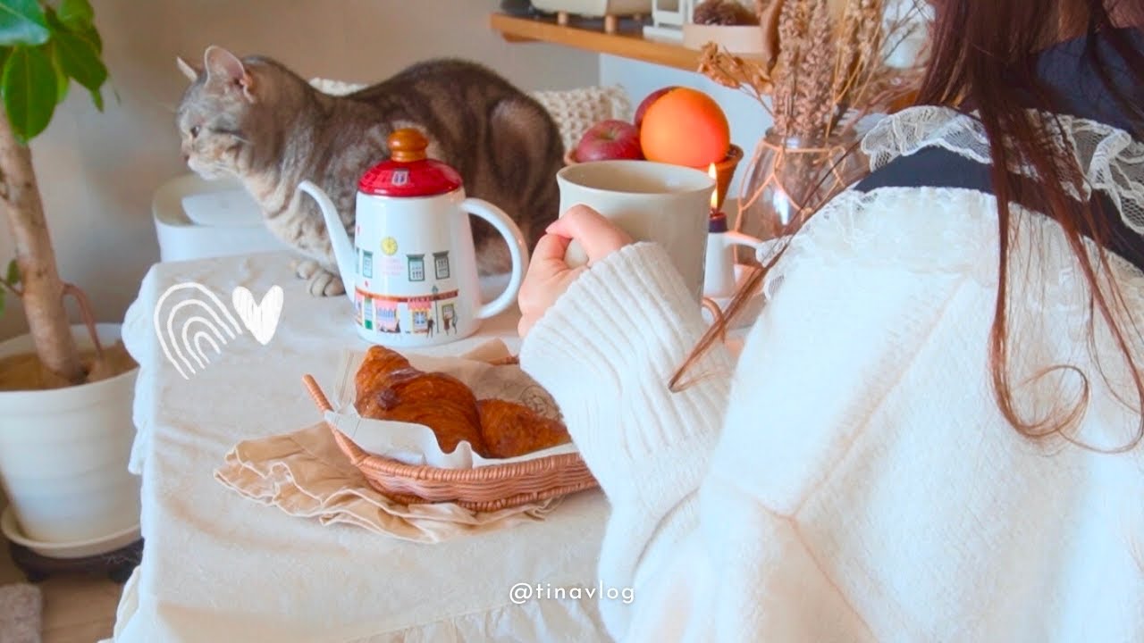 寒い冬を暖かく過ごす小さな習慣🕯️☃️| 冬の飲み物、スローな朝の時間 | 簡単お菓子作り| Habits to stay warm and cozy during the cold winter