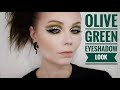 Olive Green Eyeshadow | CUT CREASE with Glitter