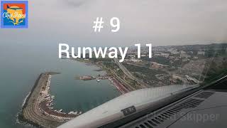 12 landings in 15 minutes. pilot's view of various aircraft landings 4k video