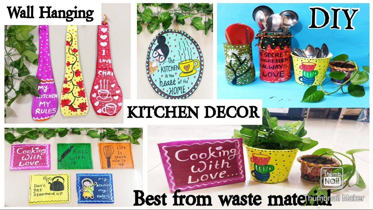 Kitchen decor DIY ideas/ how to make kitchen decor wall hanging ideas