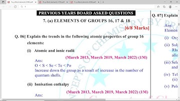 Elements of Group 16, 17 & 18 Important Questions - Answers