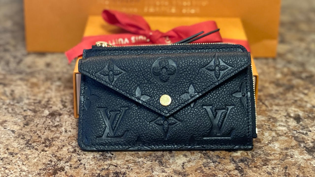 Unboxing Louis Vuitton Card Holder Black Noir Monogram Empreinte