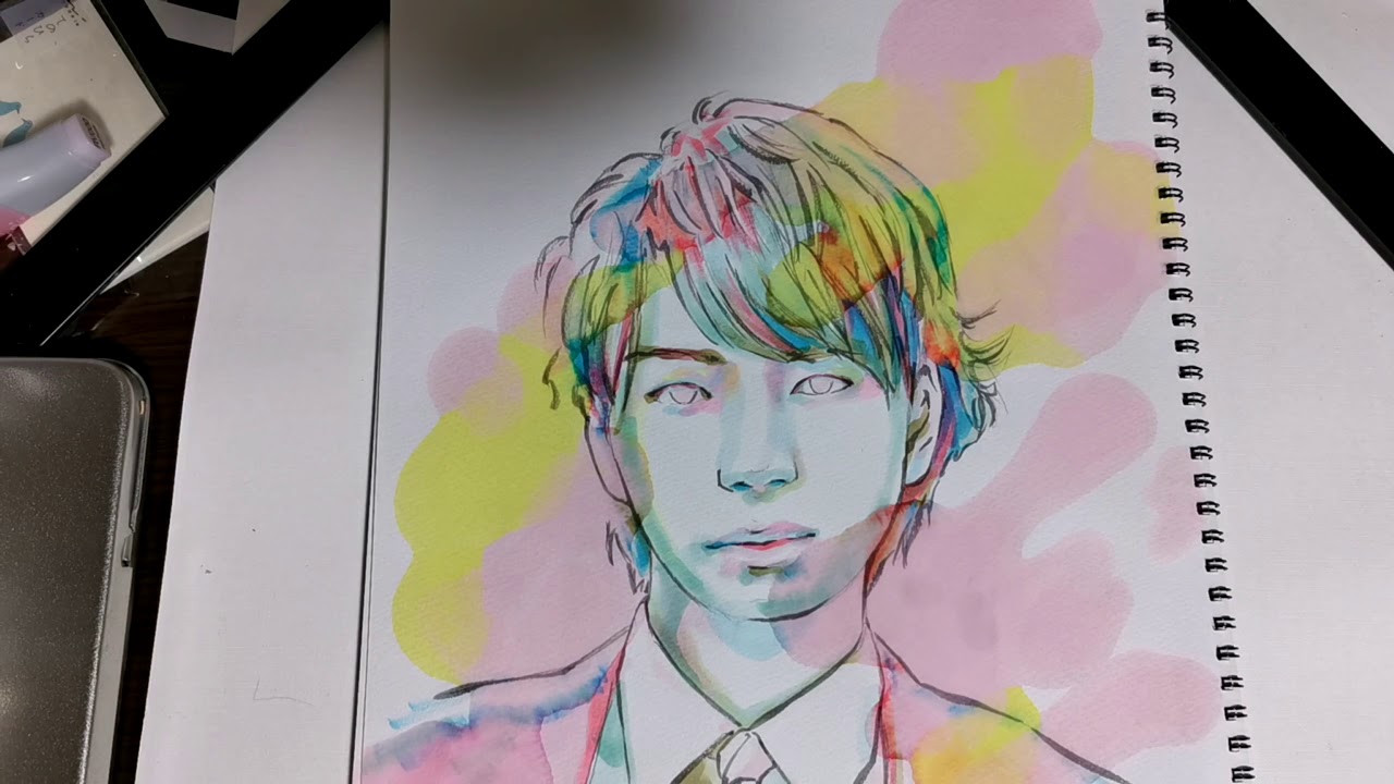 嵐の松本潤を描いてみた コピックイラスト 色の塗りの参考にも Drawing Jun Matsumoto Of Arashi With Copicmarkers Youtube